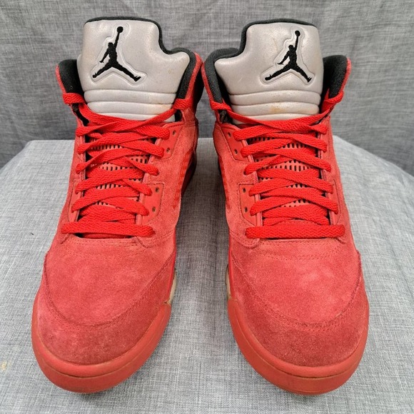 Nike Air Jordan 5 Retro Red Suede 2017 Men's size 8 - Picture 2 of 16